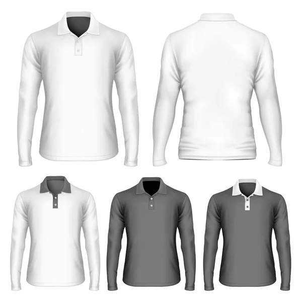 Men's long sleeve polo shirt Royalty Free Stock Illustrations