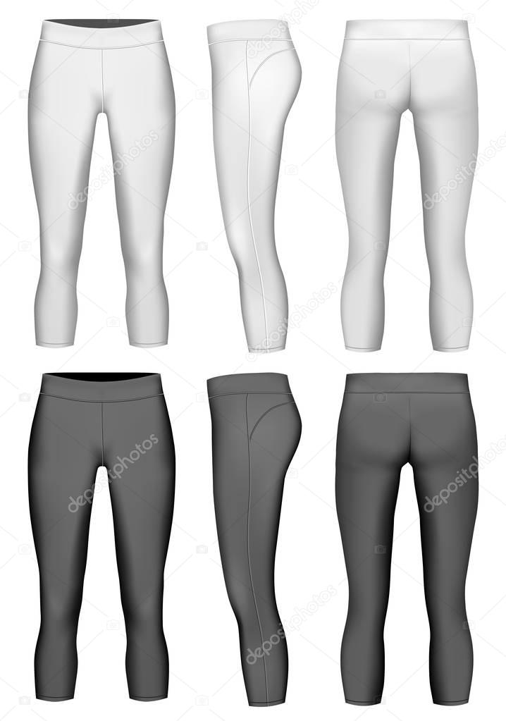 Women's 3/4 length compression leggings.