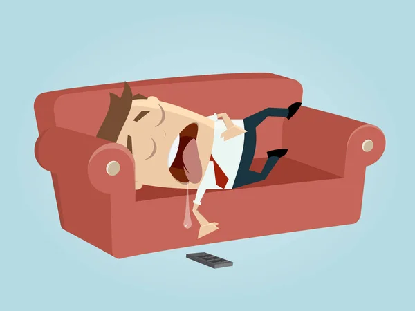 Drôle homme d'affaires dormir — Image vectorielle