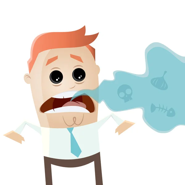 Επιχειρηματίας με κακό αναπνέουν — Διανυσματικό Αρχείο