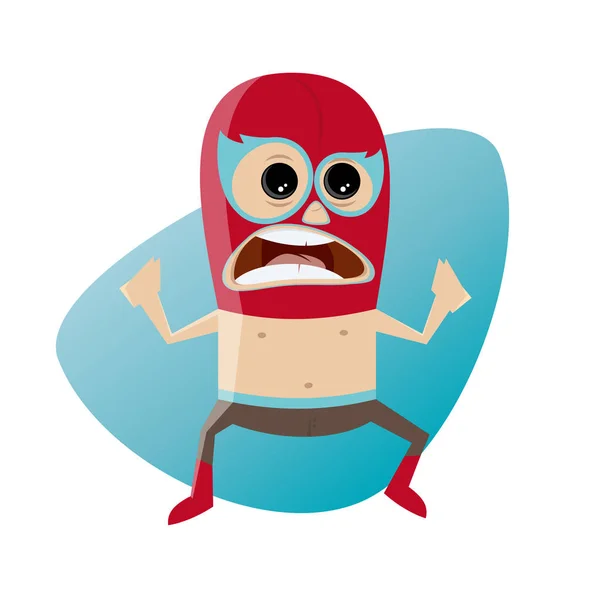 Divertido luchador de dibujos animados — Vector de stock