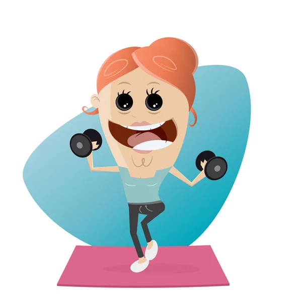 Chica fitness activa levantamiento de pesas — Vector de stock