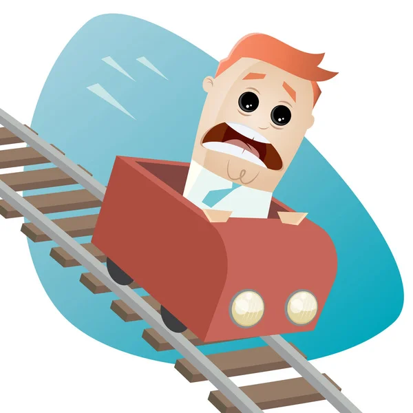 Businessman in a roller coaster — Stock Vector