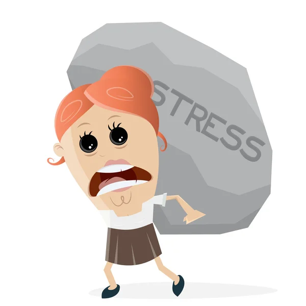 Mujer de negocios llevando estrés roca — Archivo Imágenes Vectoriales