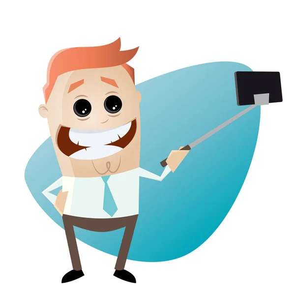 Businessman making a selfie — Stock Vector