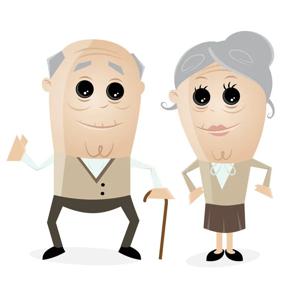 Senior paar clipart — Stockvector