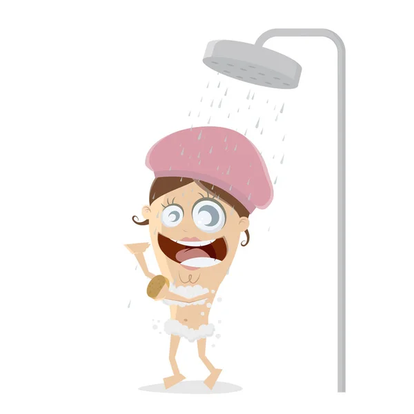 Femme prenant une douche — Image vectorielle