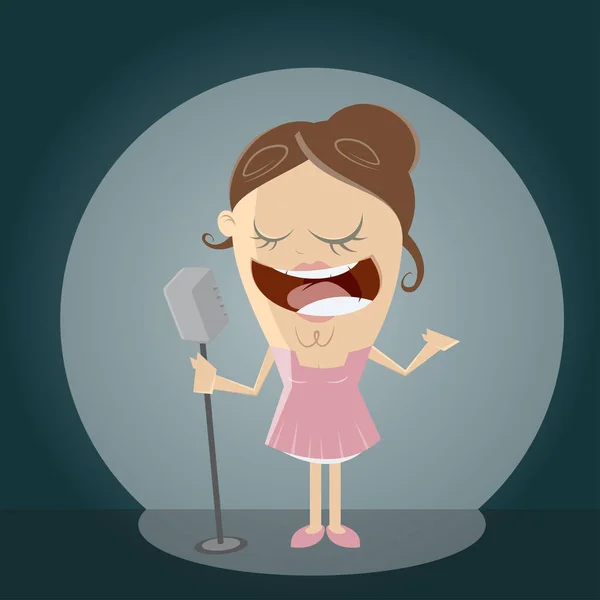 Clipart de uma menina cantando — Vetor de Stock