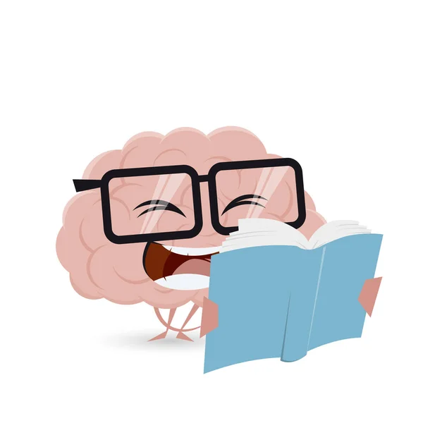 Gehirn liest ein Buch — Stockvektor