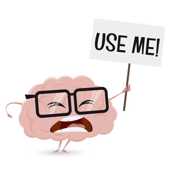 Gehirn mit use me sign — Stockvektor