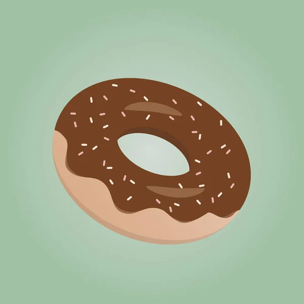 Delicious donut with chocolate glaze — Stock Vector