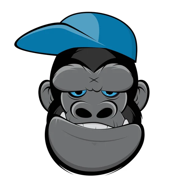 Smiling gorilla with a cap — Stock Vector