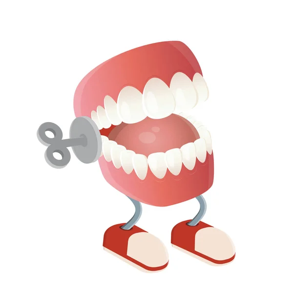 Zabawny szczękając zębami zabawka — Wektor stockowy