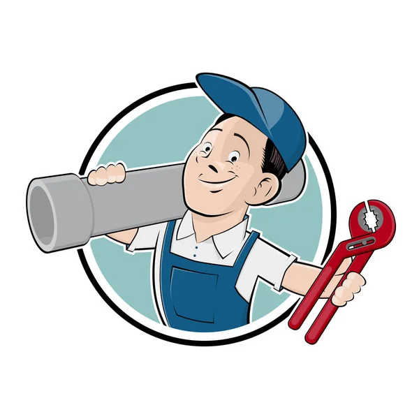 Funny plumber sign — Stock Vector