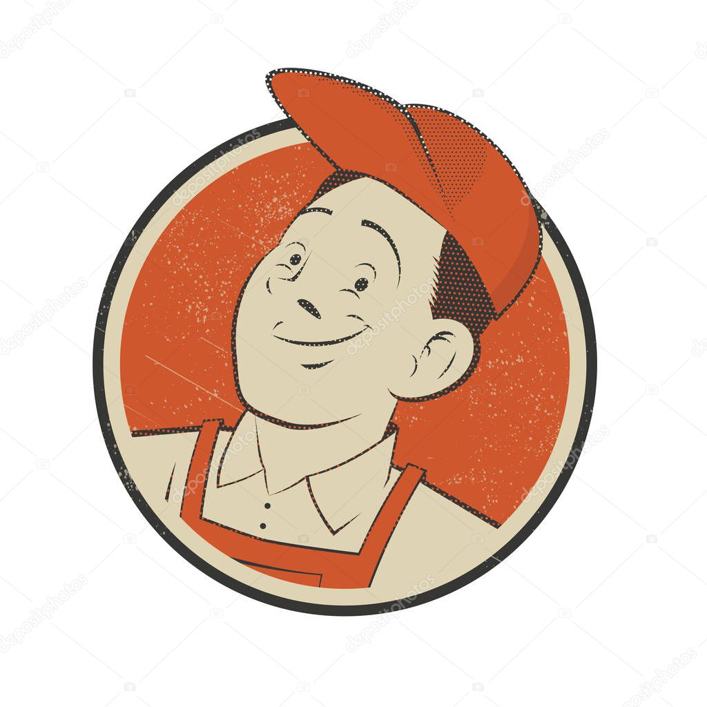 vintage badge of a mechanic