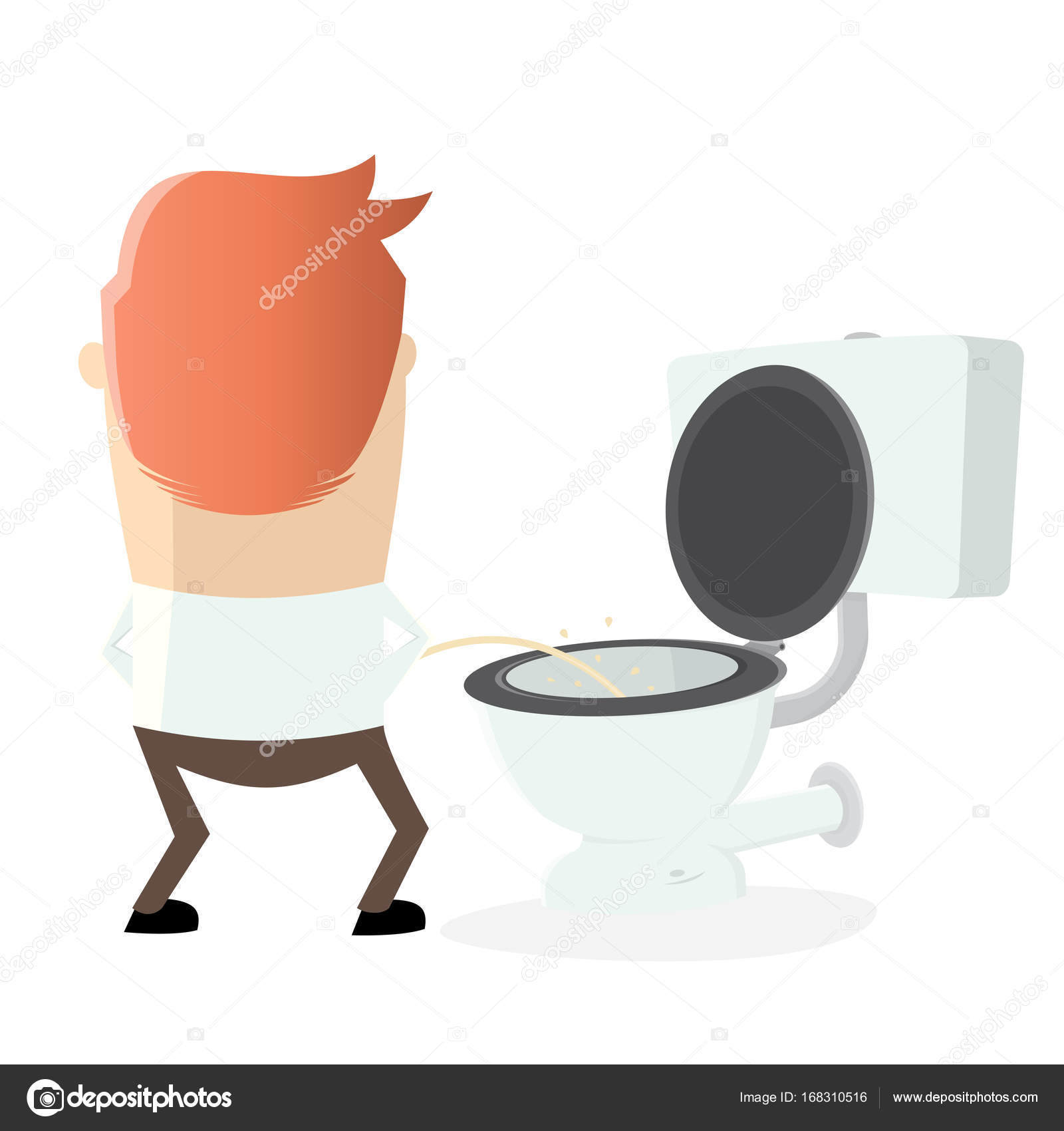 Man peeing on the toilet seat — Stock Vector © shockfactor.de 168310516