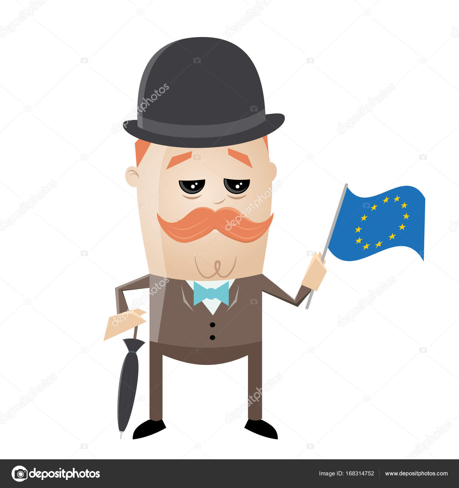 British man with eu flag Stock Vector Image by © #168314752