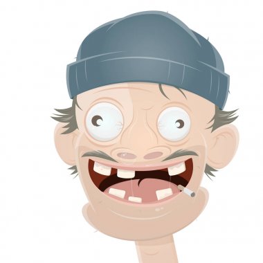 scruffy guy with hat clipart