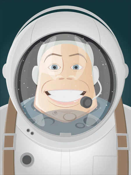 Astronaute face à la lune — Image vectorielle