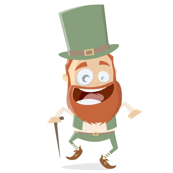 Drôle irlandaise leprechaun clipart — Image vectorielle