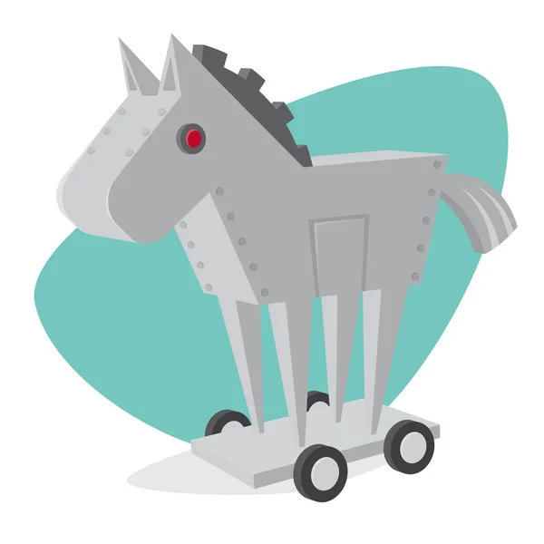 Truva atı robot clipart — Stok Vektör