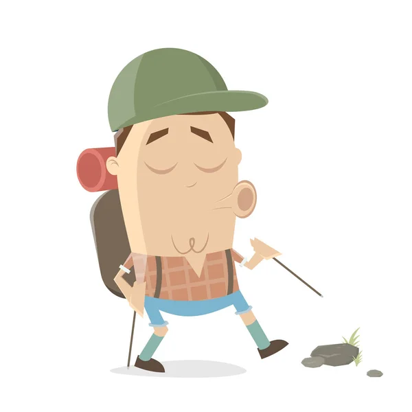 Hiking cartoon man — Stock Vector