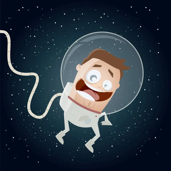 Astronauta Engraçado Clipart Espaço —  Vetores de Stock