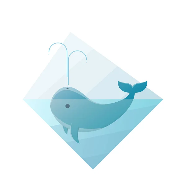 Wal Schwimmt Der Klippe Des Ozeans — Stockvektor