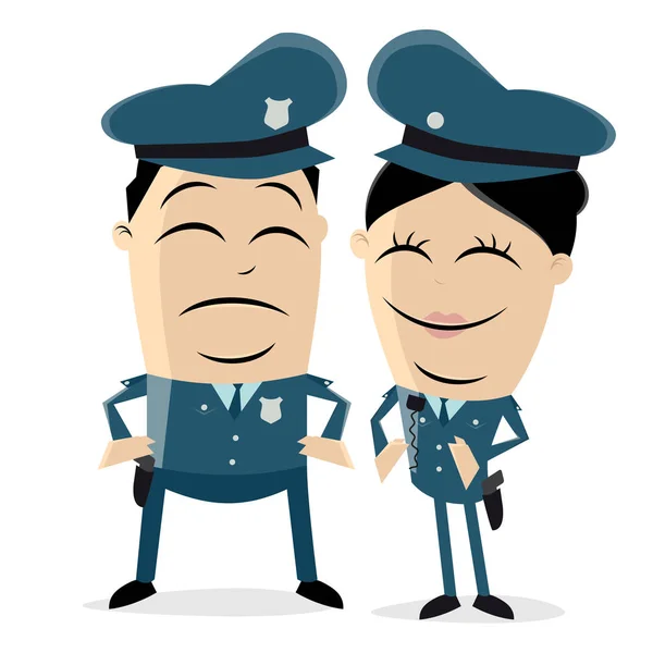 Rolig Clipart Ett Polis Team — Stock vektor