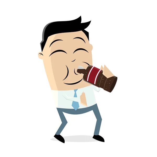 コーラを飲む男性のクリップアート — ストックベクタ