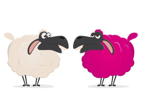 クレイジー ピンクの羊のアート — ストックベクタ