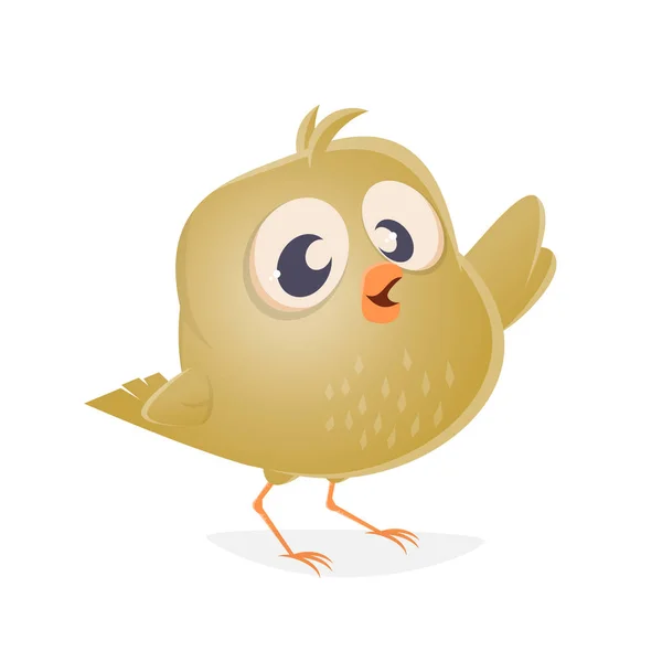 Yavru Bir Kuş Komik Clipart — Stok Vektör