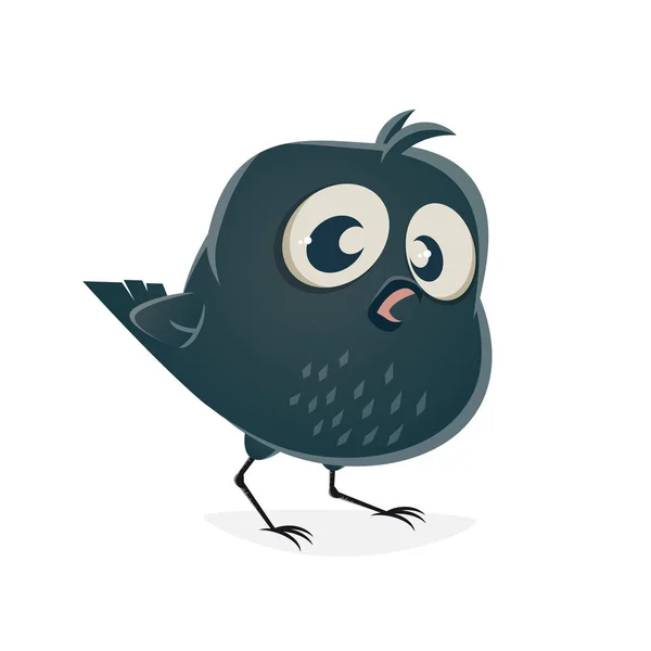 Funny Clipart Baby Crow — Stock Vector