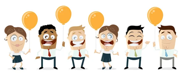 Happy Business Team Balloons — Stock Vector