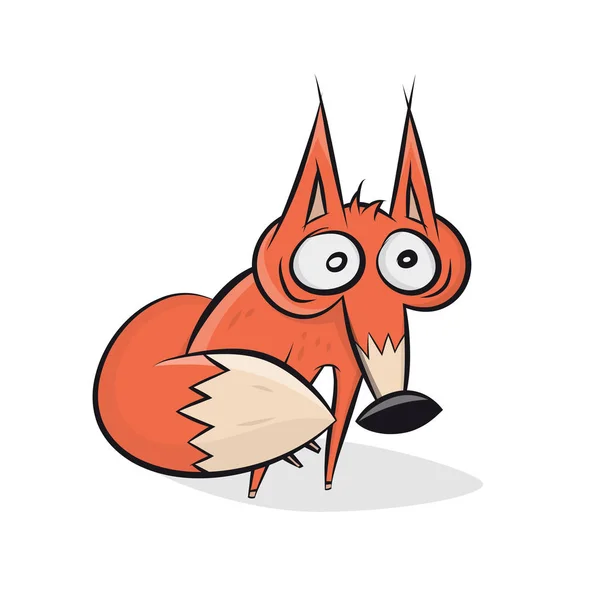 Lustige Illustration Von Crazy Fox — Stockvektor