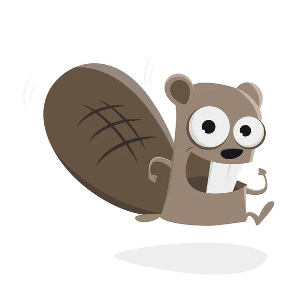 Clipart Running Beaver — Stock Vector
