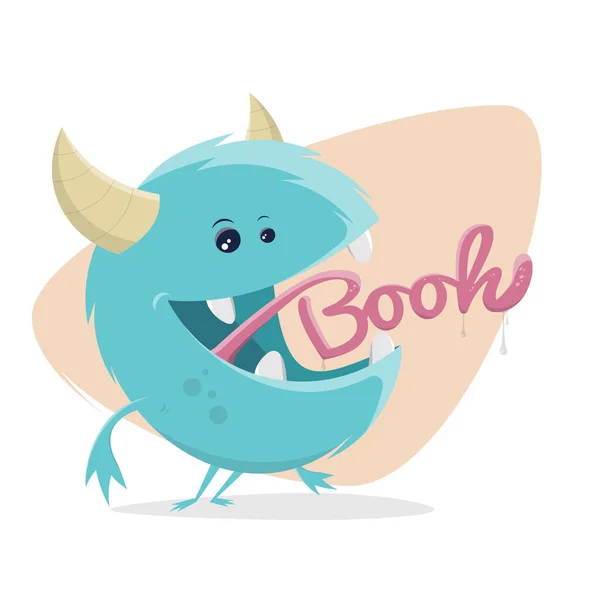 Funny Monster Booh Tongue — Stock Vector