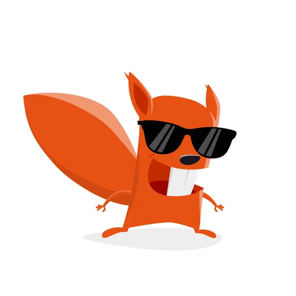 Funny Cartoon Squirrel Sunglasses — Stock Vector