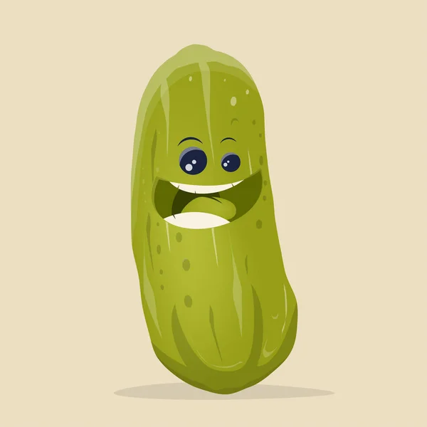 Divertido Clipart Pepino — Vector de stock