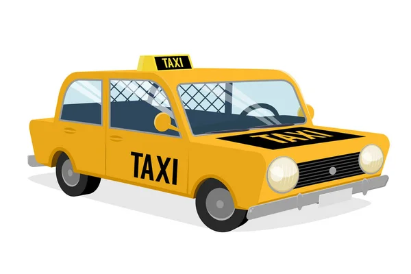 Dibujo Animado Divertido Ilustración Taxi — Vector de stock