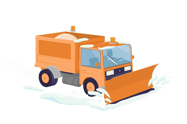 Funny Cartoon Illustration Isolated Snow Plow — Stock Vector