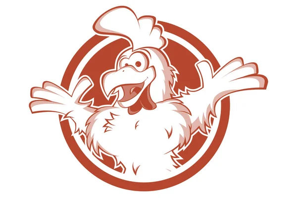 Komik Tavuk Çizgi Filmi Logo Vektör Çizimi — Stok Vektör