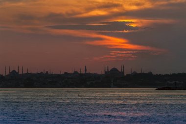 Istanbul, Türkiye, 13 Haziran 2007: Ayasofya Müzesi, gün batımı