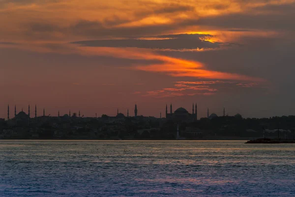 Istanbul Turquie Juin 2007 Coucher Soleil Sainte Sophie — Photo