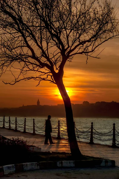 Istanbul, Türkiye, 28 Mart 2006: Istanbul 'un günbatımı