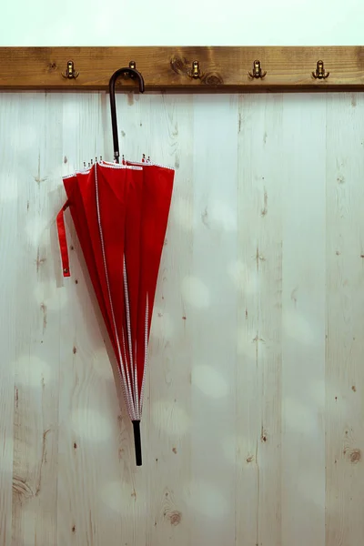 Wet Umbrella Hanging On Hook — Stock Photo, Image