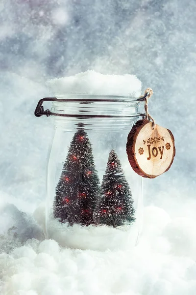 Vánoční stromeček Snowglobe — Stock fotografie