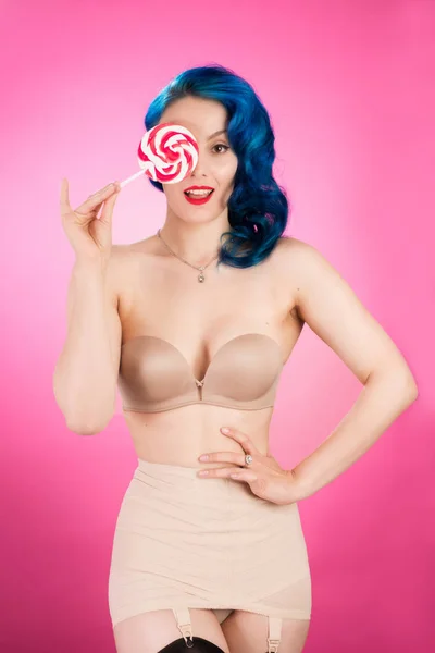 Pin Up Girl With Lollipop