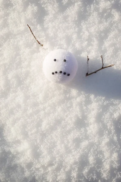 Triste faccia pupazzo di neve — Foto Stock