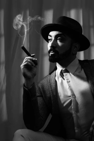 Film Noir Smoking — Stock Photo, Image